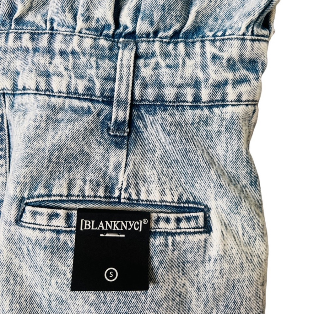 New BLANK NYC Cotton Denim Romper in Head Backstage Blue Sz M - Picture 13 of 15